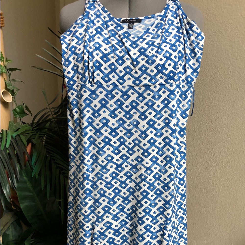🇺🇸 Anne Klein Sleeveless Blue and White Dress, Size S
